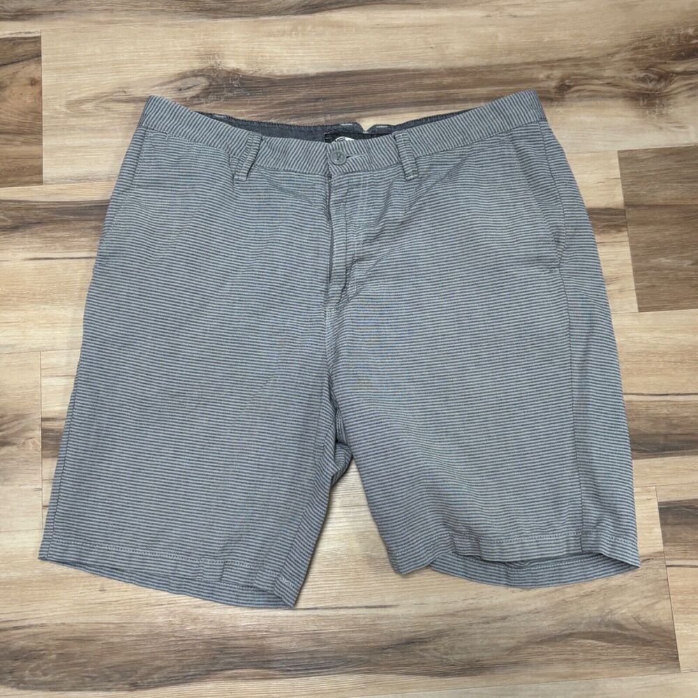 Vans Gray Striped Flat Front Men Shorts